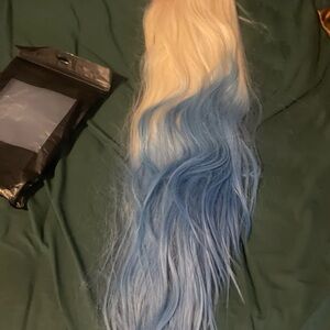 Blue and Blonde Ombre Hair Synthetic wig w/ HD frontal